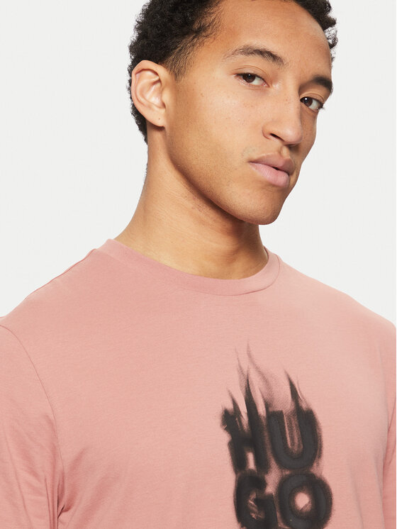 HUGO HUGO Футболка Dalayer 50535363 Рожевий Regular Fit