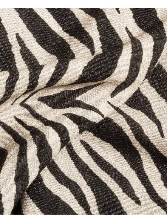 BENU BENU Bluzka z guzikami zebra Beżowy Slim Fit