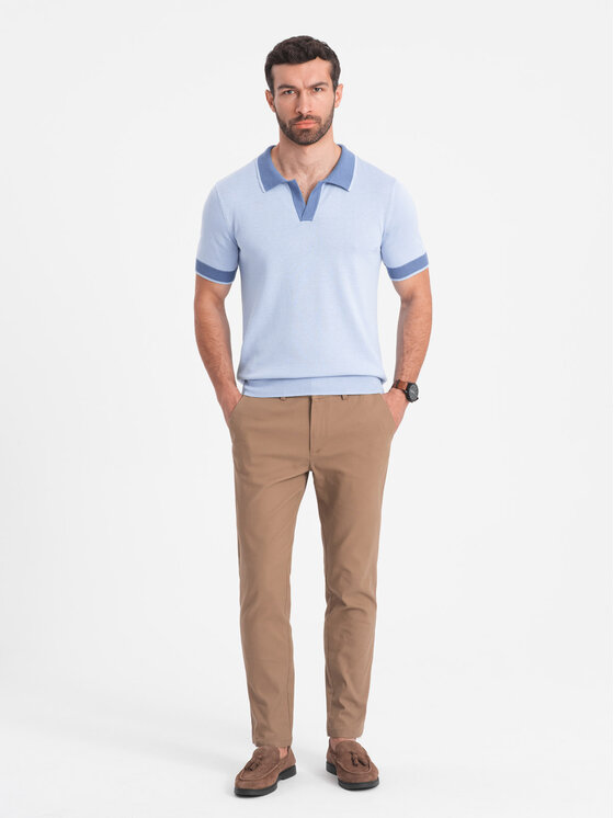 Ombre Ombre Chinosy OM-PACP-0186 Brązowy Slim Fit