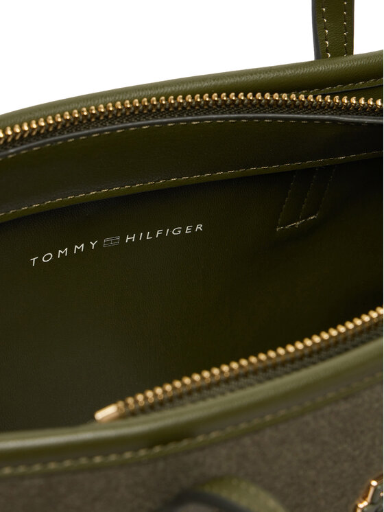 Tommy Hilfiger Tommy Hilfiger Ročna torba City Small Tote Melton AW0AW17852 Khaki