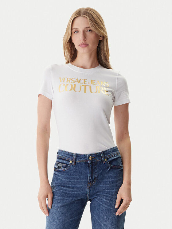 Versace Jeans Couture Versace Jeans Couture Póló 79HAHT02 CJ03T Fehér Regular Fit