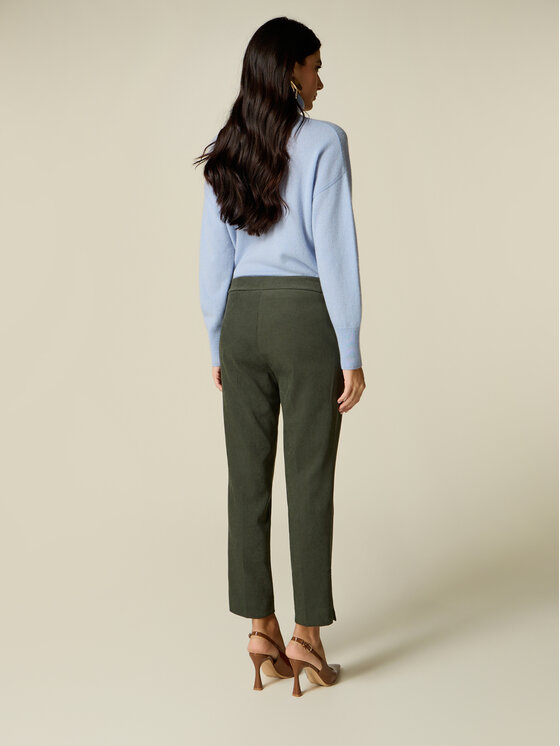 Oltre Oltre Spodnie materiałowe P062R009574N035 Zielony Regular Fit