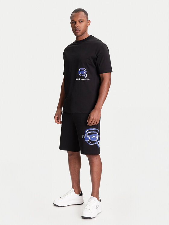 KARL LAGERFELD KARL LAGERFELD Pantaloni scurți sport 705114 553904 Negru Loose Fit