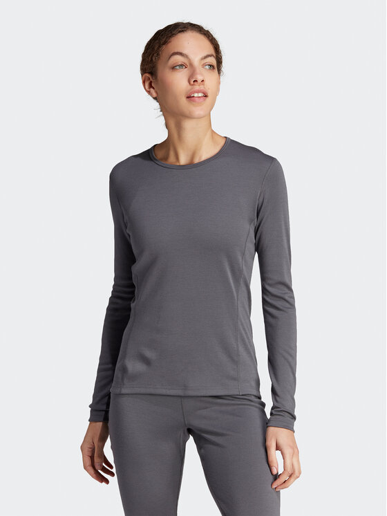 adidas Termoaktīva apģērba augšdaļa Xperior Merino 260 HZ8546 Pelēks Slim Fit