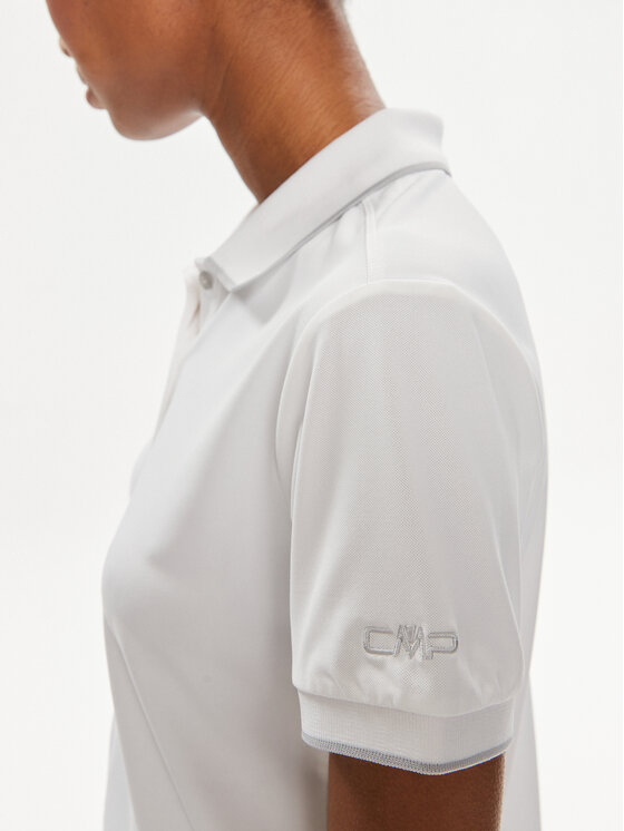 CMP CMP Тениска с яка и копчета 31T5066 Бял Regular Fit