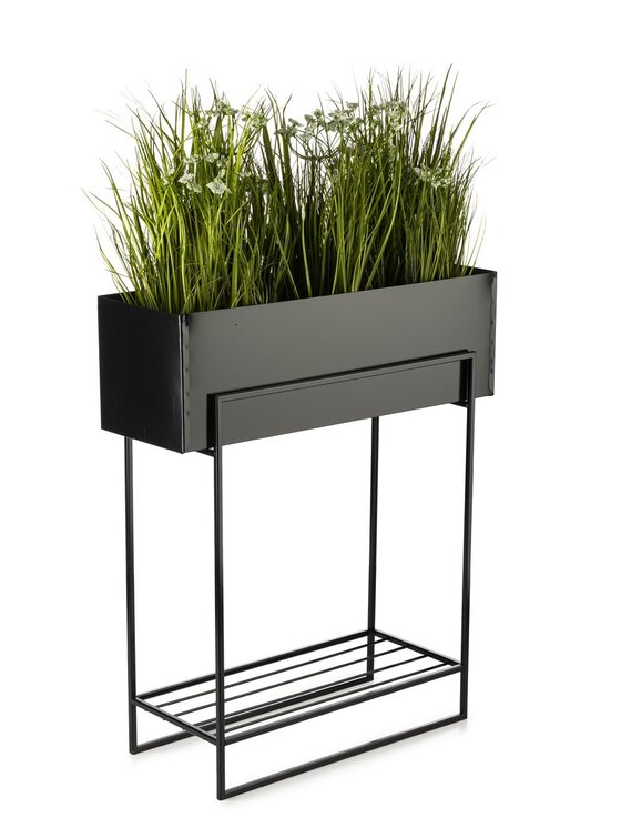 MIAhome MIAhome Skrzynka na kwiaty na stelażu 72 cm SHIRA Czarny