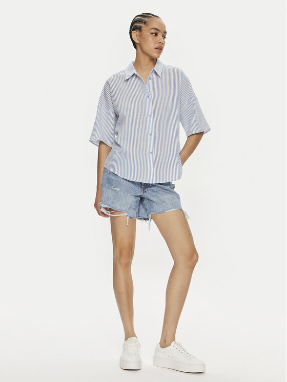 Noisy May Noisy May Jeans kratke hlače Lou 27029402 Modra Straight Fit