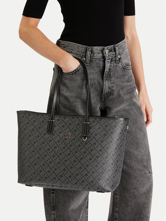 Tommy Hilfiger Tommy Hilfiger Handtasche Th Monoplay AW0AW17696 Schwarz