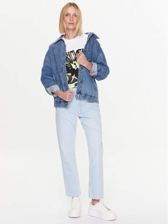 Calvin Klein Calvin Klein Marškinėliai Flower Print K20K205317 Balta Regular Fit