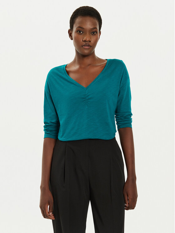 Sisley Bluză 3TNHL400T Verde Regular Fit