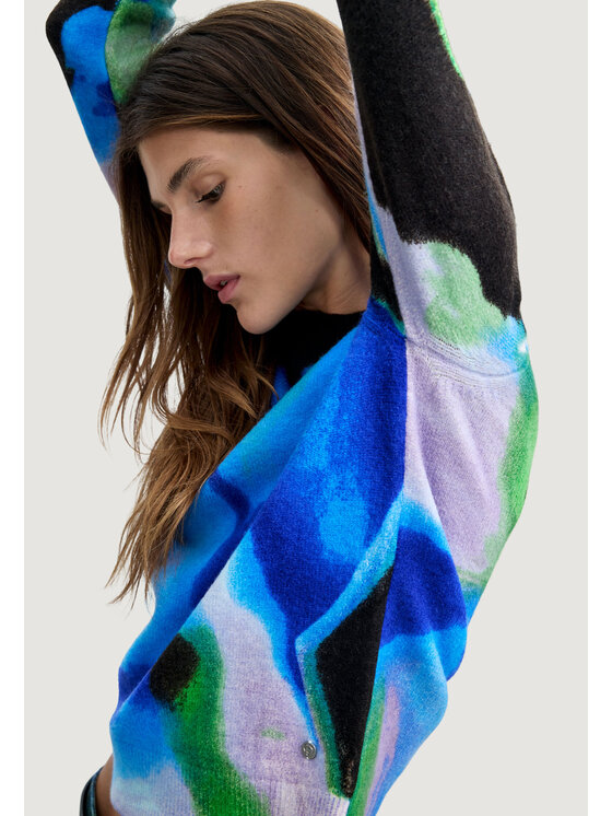 Desigual Desigual Sweter JERS_CLOUDS_LACROIX Niebieski Casual Fit