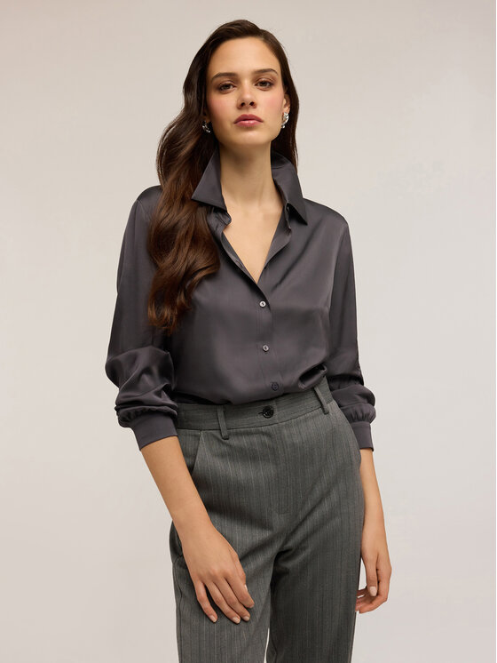 Motivi Motivi Koszula 5192Q000846N013 Szary Regular Fit