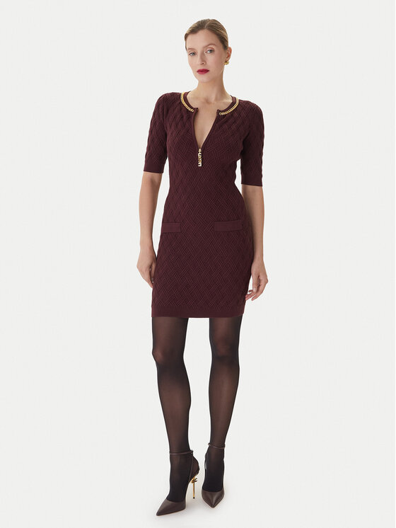 Elisabetta Franchi Elisabetta Franchi Koktel haljina AB-805-57E2-V460 Tamnocrvena Slim Fit