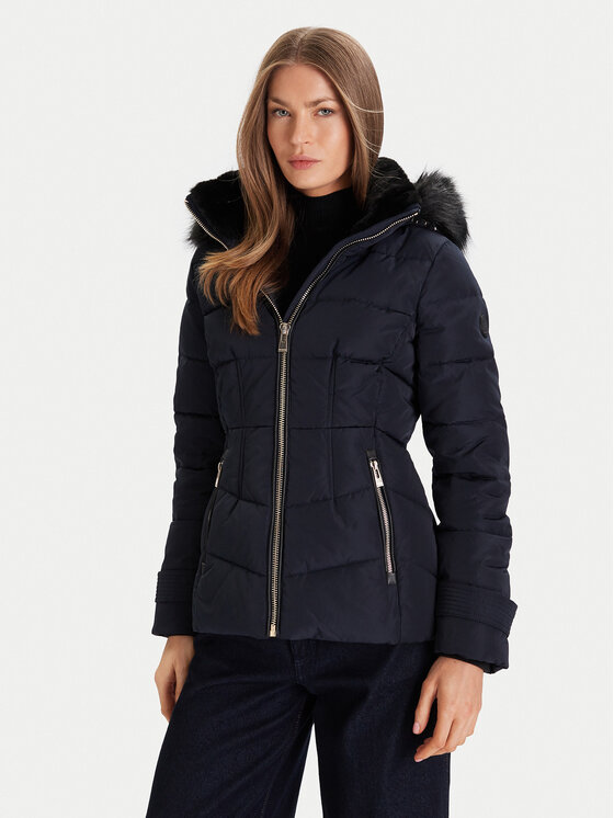 Morgan Kurtka puchowa 252-GITELA Granatowy Regular Fit