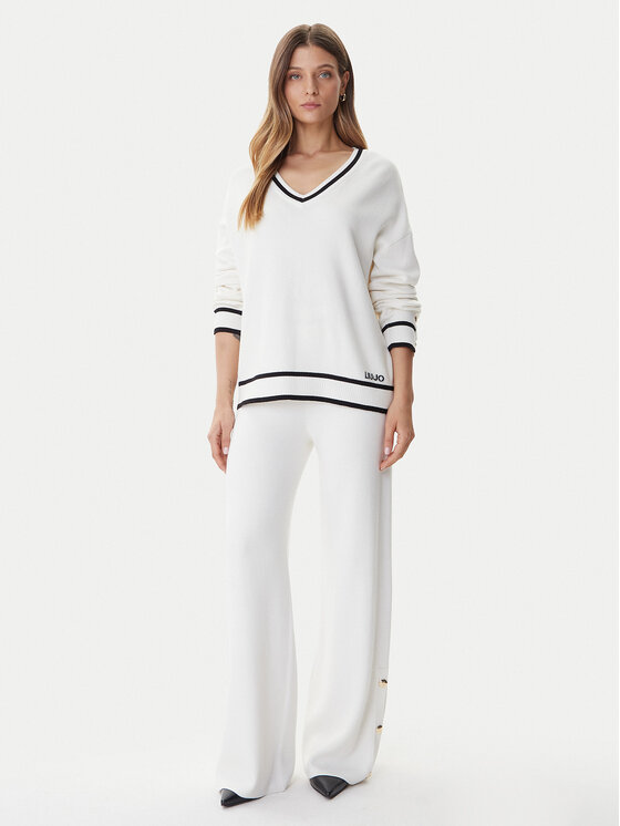 Liu Jo Sport Liu Jo Sport Sweter TF5229 MS59L Écru Regular Fit