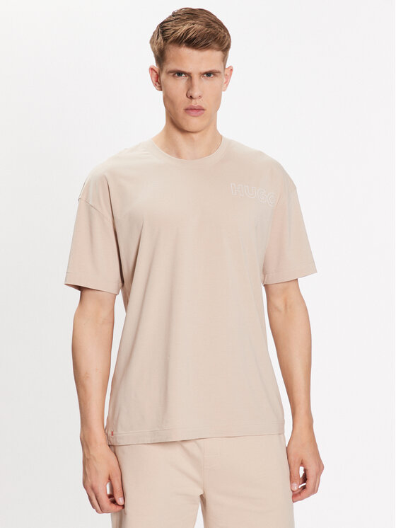Hugo Тениска на пижама 50478916 Бежов Relaxed Fit