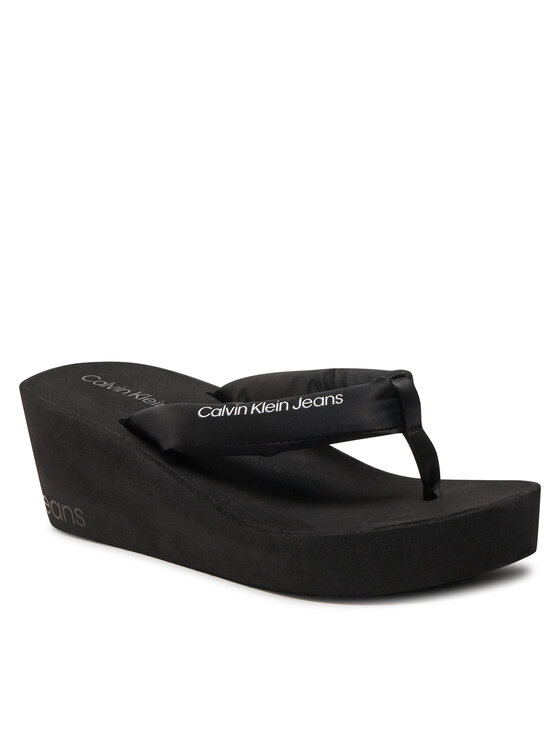 Calvin Klein Jeans Calvin Klein Jeans Japanke Beach Wedge Sandal Padded Ny YW0YW01397 Crna
