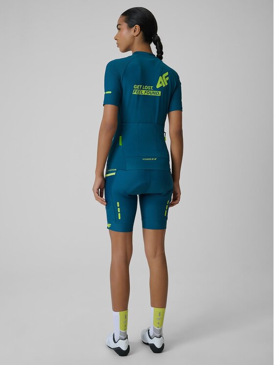 4F 4F Szorty rowerowe 4FRSS26TFSHF1733-46S Zielony Slim Fit