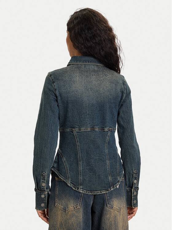 Guess Jeans Guess Jeans džinsiniai marškiniai W5BH47 D4ON3 Tamsiai mėlyna Regular Fit