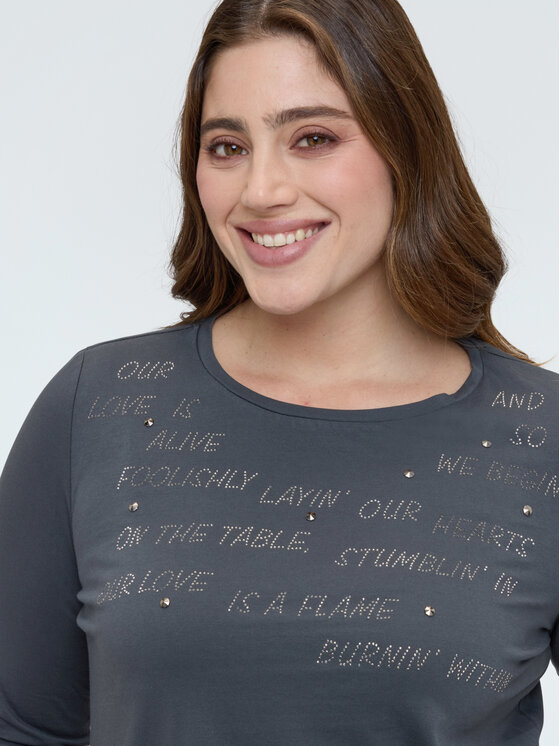 Fiorella Rubino Fiorella Rubino T-shirt G0D9L009284N023 Grigio Regular Fit