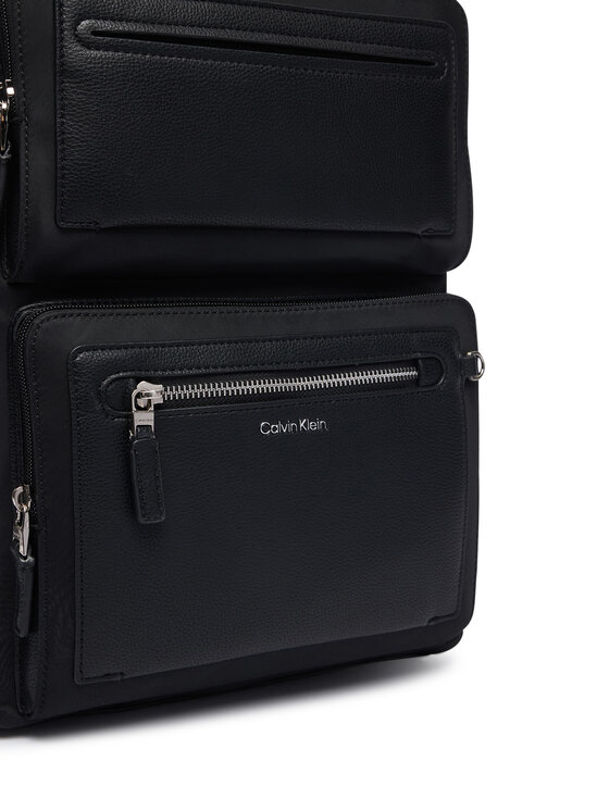 Calvin Klein Calvin Klein Batoh Ssnl Raised Logo Double Pocket B LV04D3498G Černá