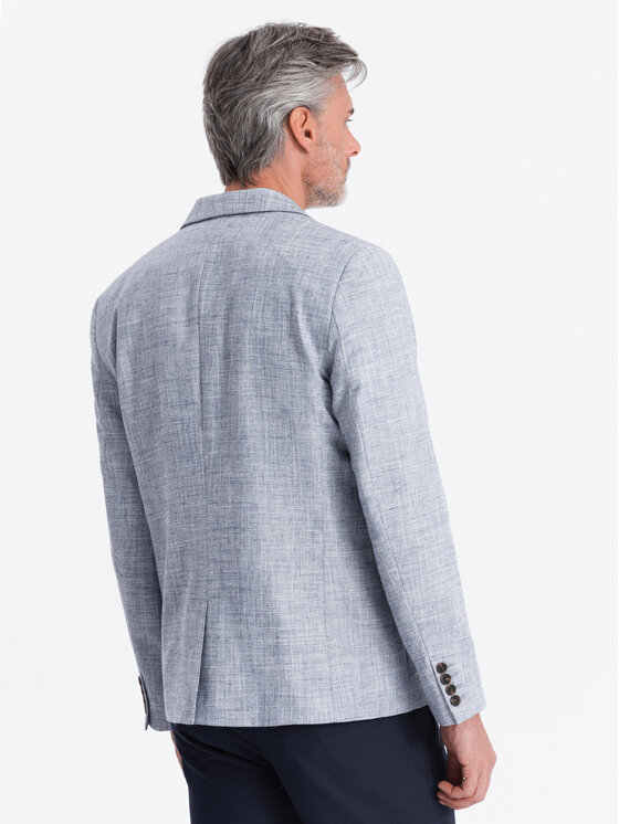 Ombre Ombre Marynarka OM-BLZB-0128 Niebieski Regular Fit