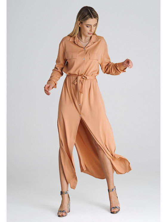 FIGL FIGL Každodenní šaty M1000 Oranžová Regular Fit