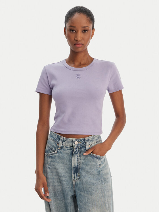 HUGO HUGO T-Shirt Delanor 50512000 Fialová Slim Fit