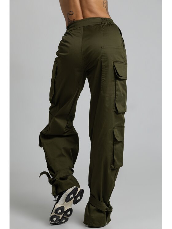 Chiara Wear Chiara Wear Spodnie materiałowe CARGO Khaki Regular Fit