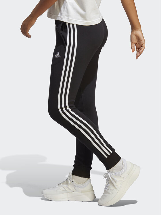 adidas adidas Spodnji del trenirke Essentials 3-Stripes French Terry Cuffed Joggers IC8770 Črna Slim Fit