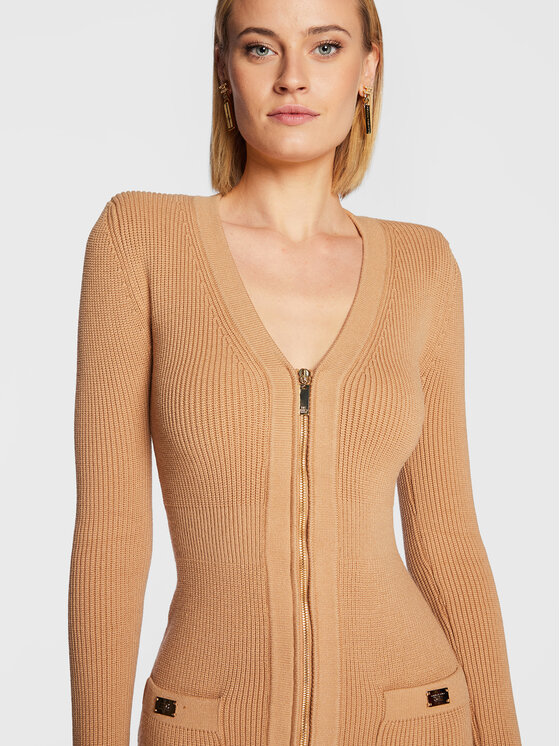 Elisabetta Franchi Elisabetta Franchi Плетена рокля AM-65T-26E2-V550 Бежов Slim Fit