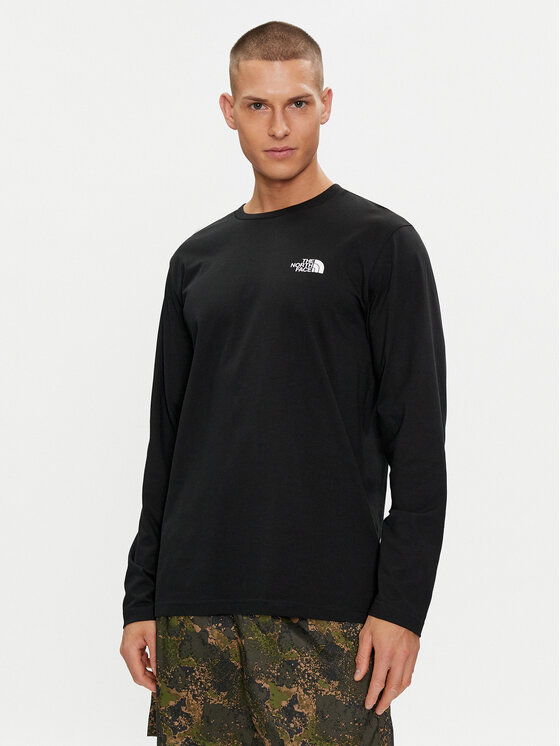 The North Face S dlhými rukávmi Simple Dome NF0A87QN Čierna Regular Fit