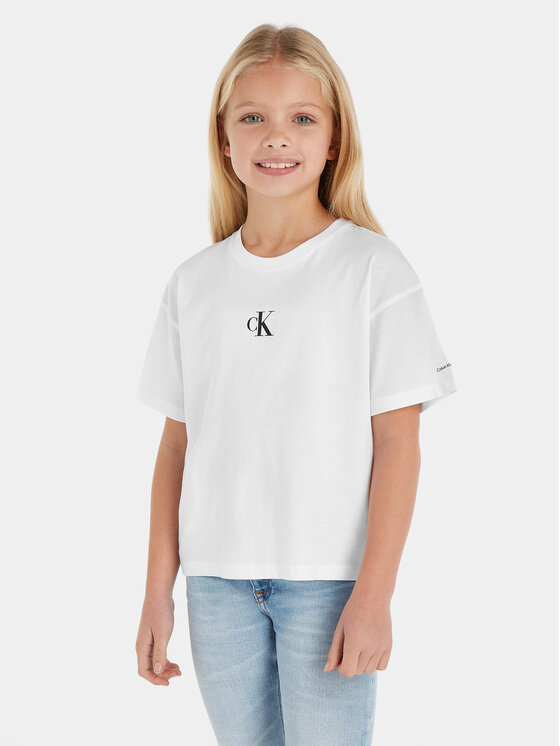 Calvin Klein Jeans Calvin Klein Jeans Majica IG0IG02136 Bela Boxy Fit