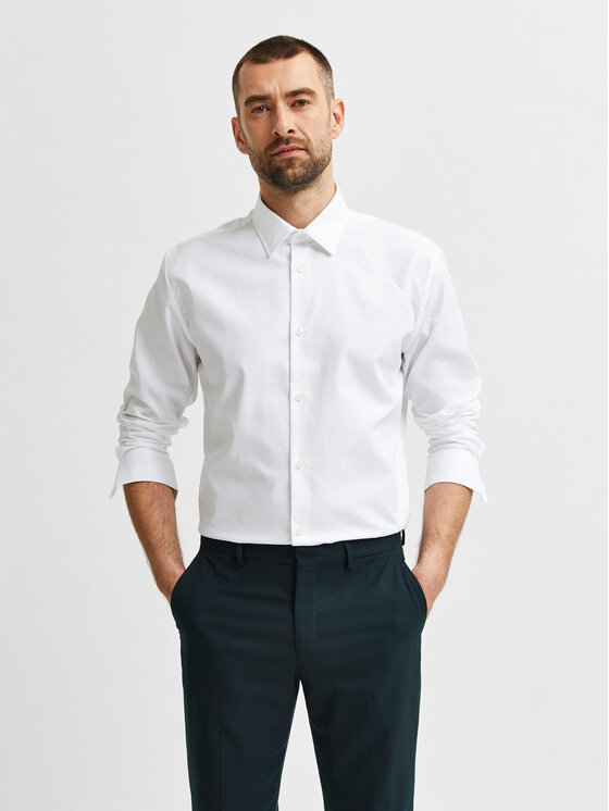 Selected Homme Selected Homme Ing Ethan 16080200 Fehér Slim Fit
