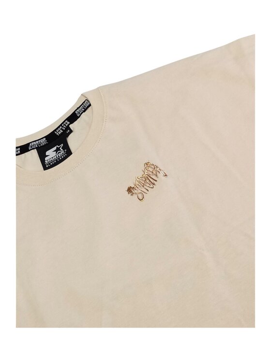 Starter Starter T-Shirt q-bab-69497 Beżowy Regular Fit