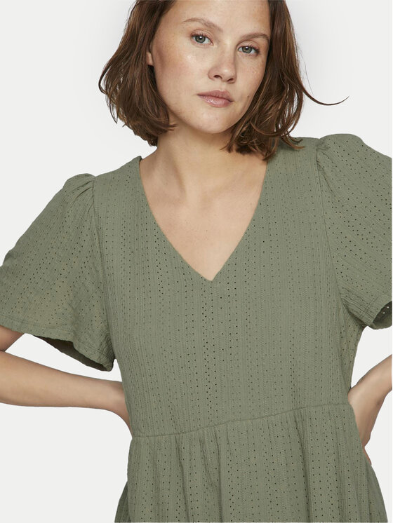 Vila Vila Poletna obleka Libre 14095564 Khaki Regular Fit