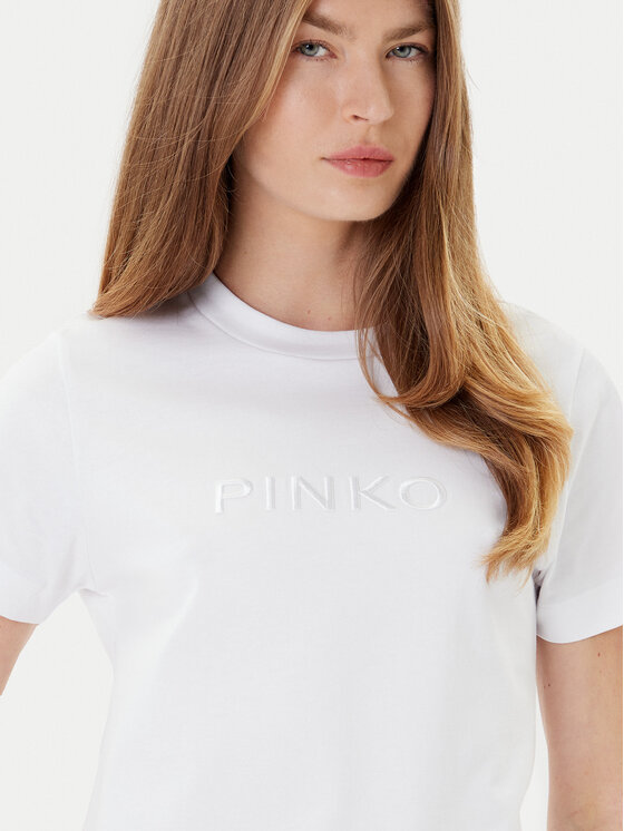 PINKO PINKO T-Shirt Start 101752 A2RD Biały Regular Fit