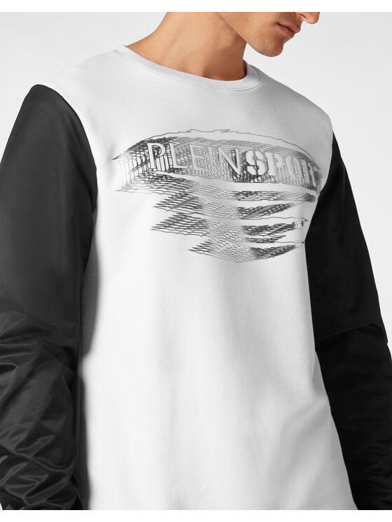 Plein Sport Plein Sport Longsleeve 13093 Biały Regular Fit