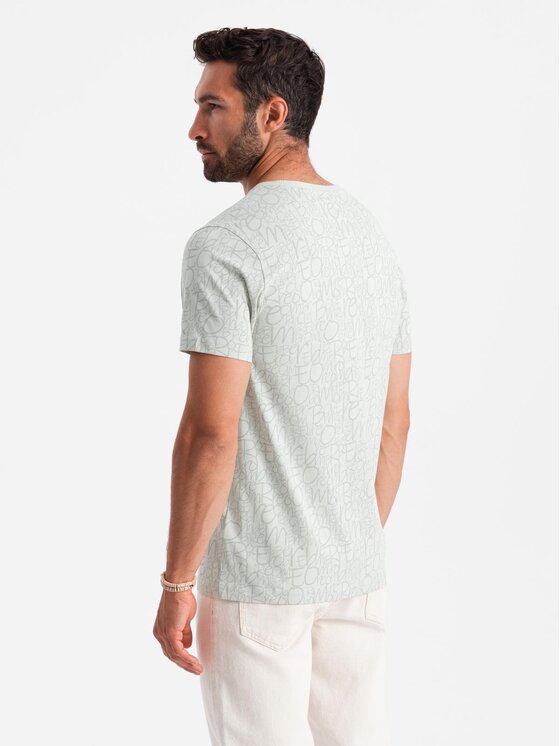 Ombre Ombre T-Shirt S2042 Zielony jasny Regular Fit