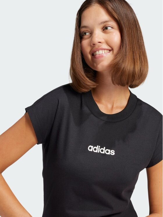 adidas adidas T-Shirt Essentials Linear JC8238 Czarny Slim Fit