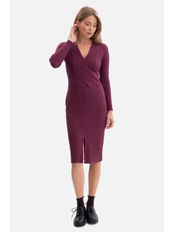 BeWear BeWear Sukienka dzianinowa b307 Fioletowy Baggy Fit