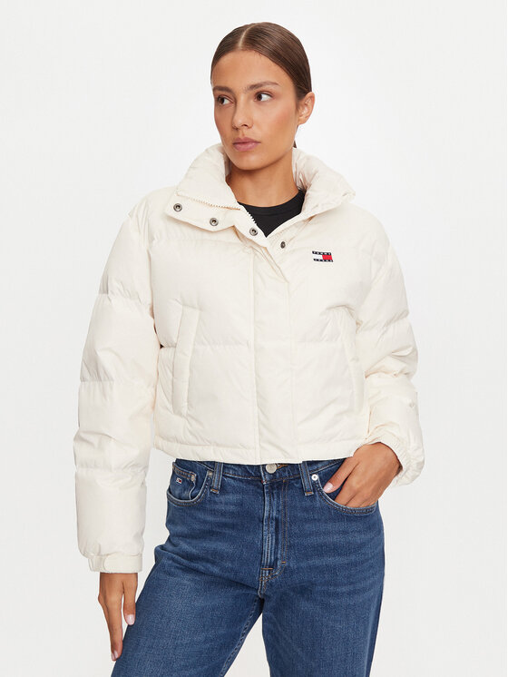 Tommy Jeans Dūnu jaka Alaska DW0DW18820 Écru Regular Fit