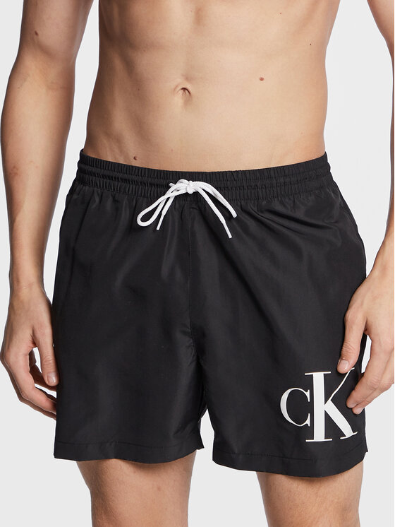 Calvin Klein Swimwear Kopalne hlače KM0KM00849 Črna Regular Fit