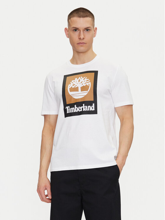 Timberland Timberland Póló TB0A5QS2 Fehér Regular Fit