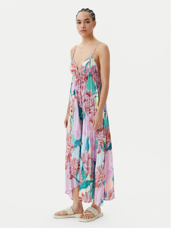 Maaji Maaji Sukienka letnia Japanese Eden Parrot PT2575CLD001 Kolorowy Regular Fit