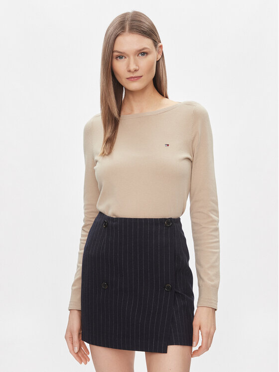 Tommy Hilfiger Maglione WW0WW40099 Beige Regular Fit, taglia : L