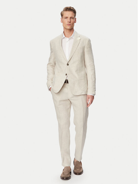 JOOP! JOOP! Marynarka Hoverest 30102592 Beżowy jasny Slim Fit