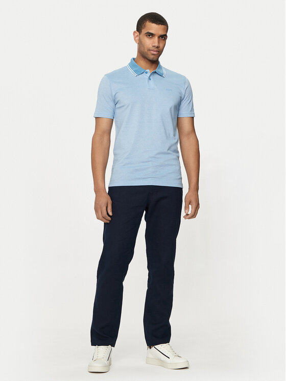 BOSS Boss Polo Peoxfordnew 50507814 Plava Relaxed Fit