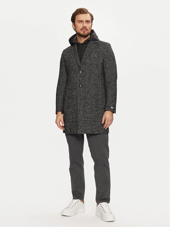 KARL LAGERFELD KARL LAGERFELD Płaszcz wełniany 455712 544727 Czarny Regular Fit