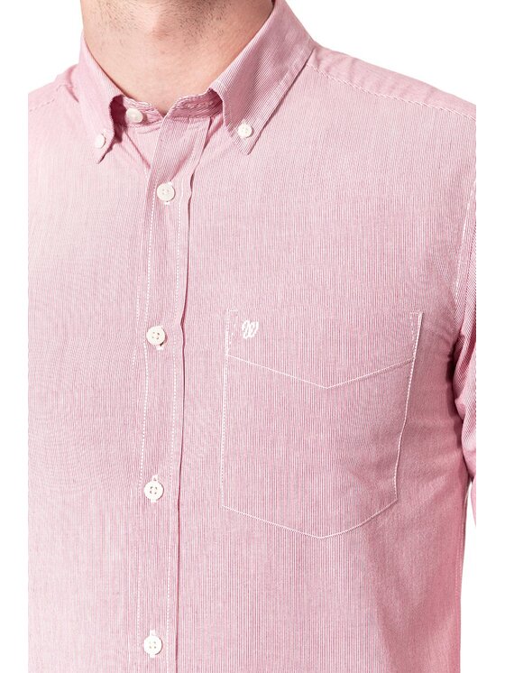 Wrangler Wrangler Camicia 1PKT BUTTON DOWN Rosa Slim Fit